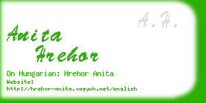 anita hrehor business card